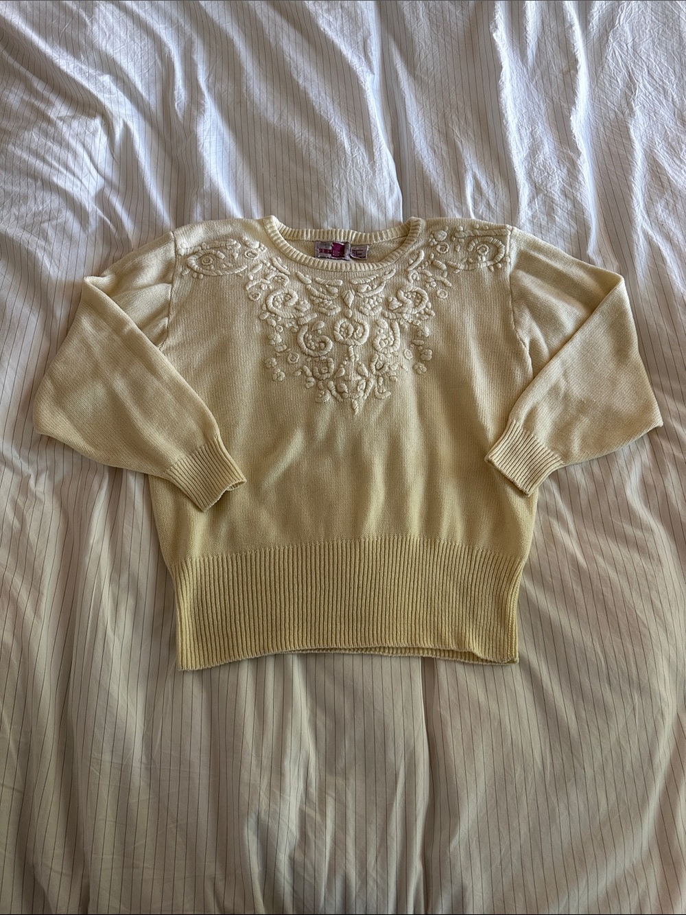 VTG Sheridan Square - Embellished Cream Women's Sweater - S